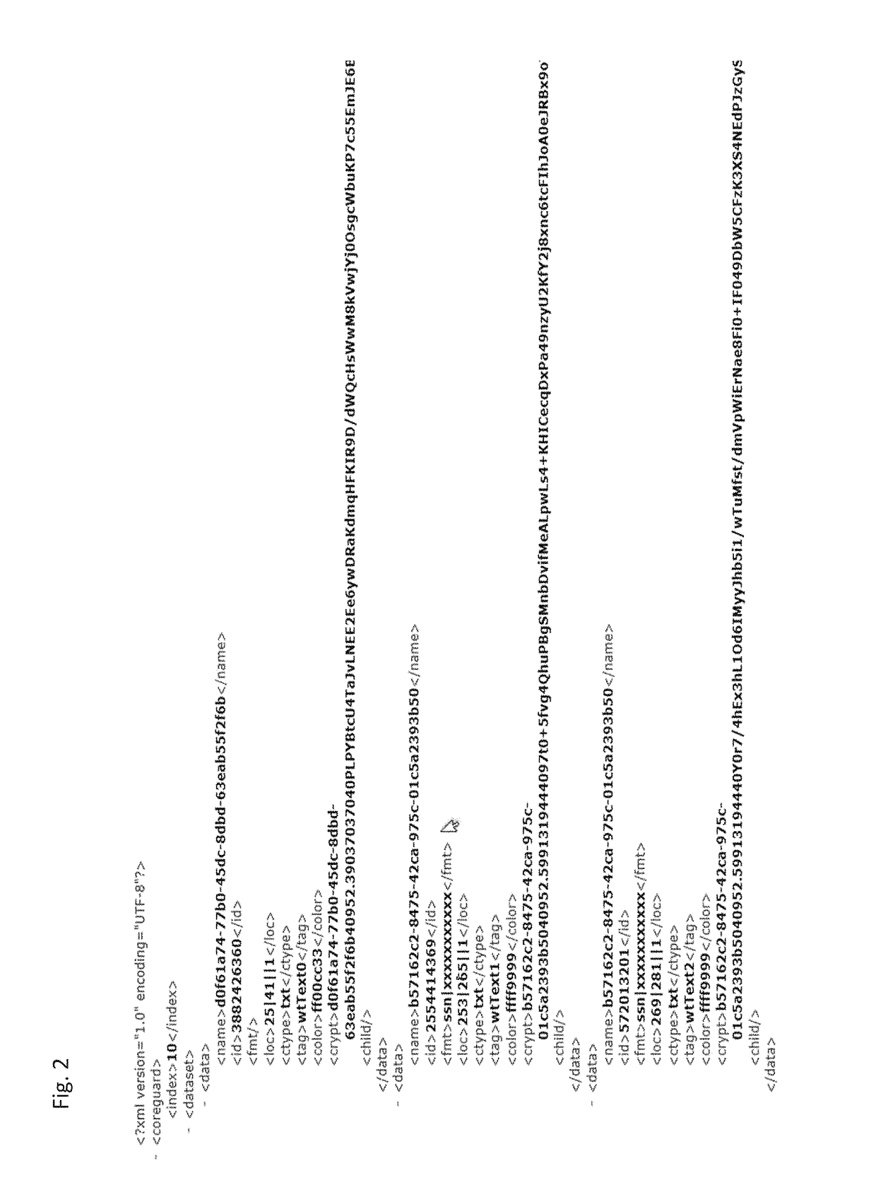 Securing portable data elements between containers in insecure shared memory space