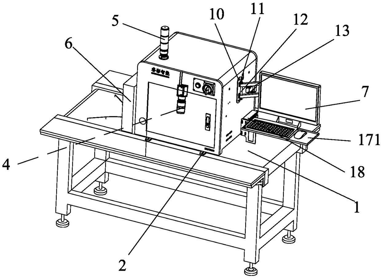 Mobile phone middle plate detection device and detection system thereof