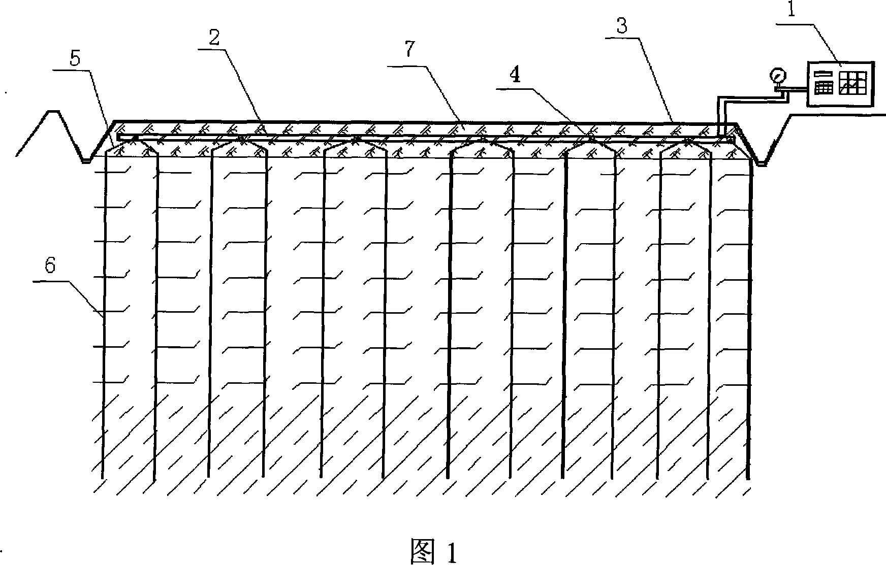 Directly discharging type vacuum prepressing ground foundation treatment method