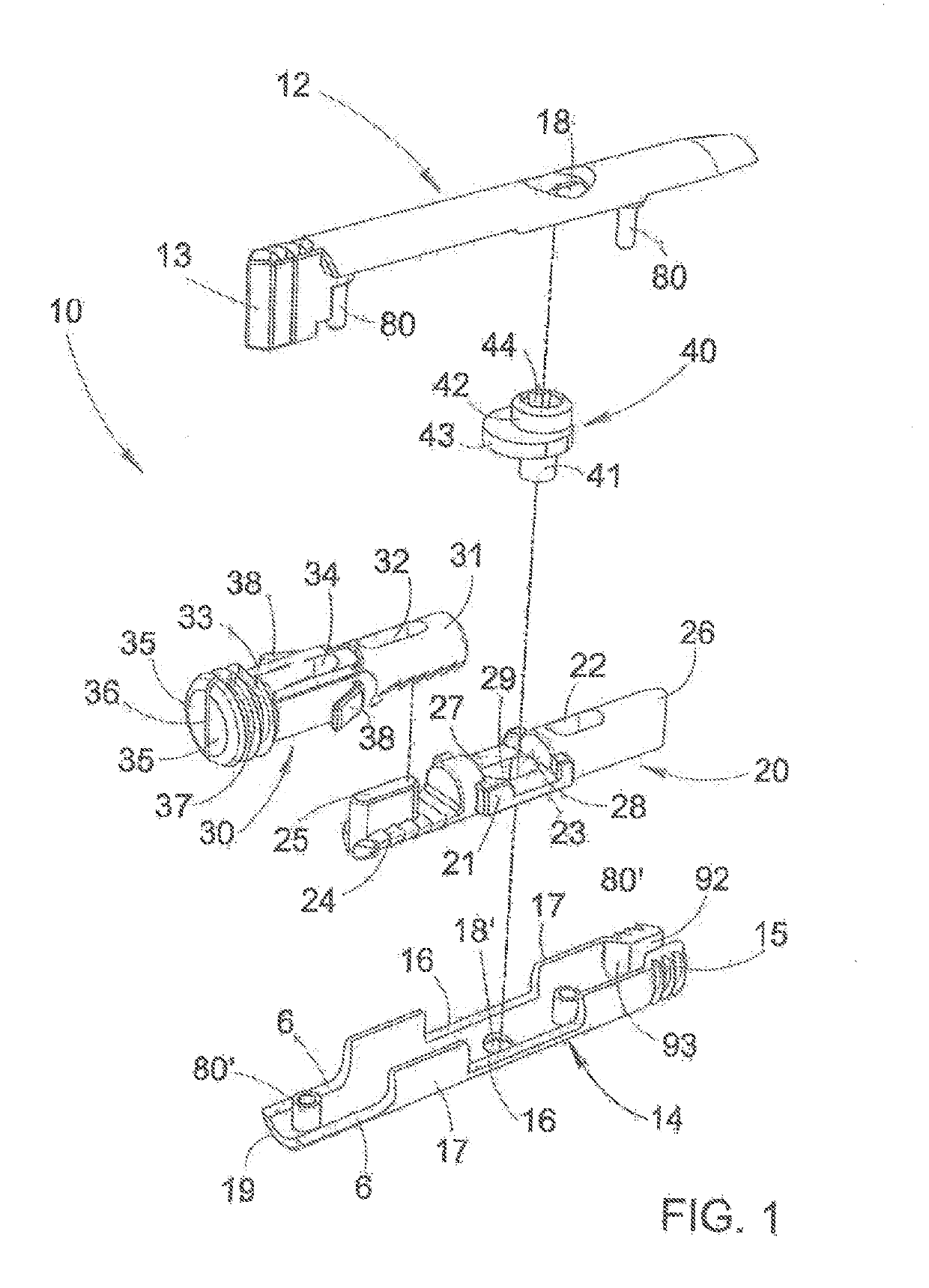 Device for joining of parts of furniture and furnishing accessories