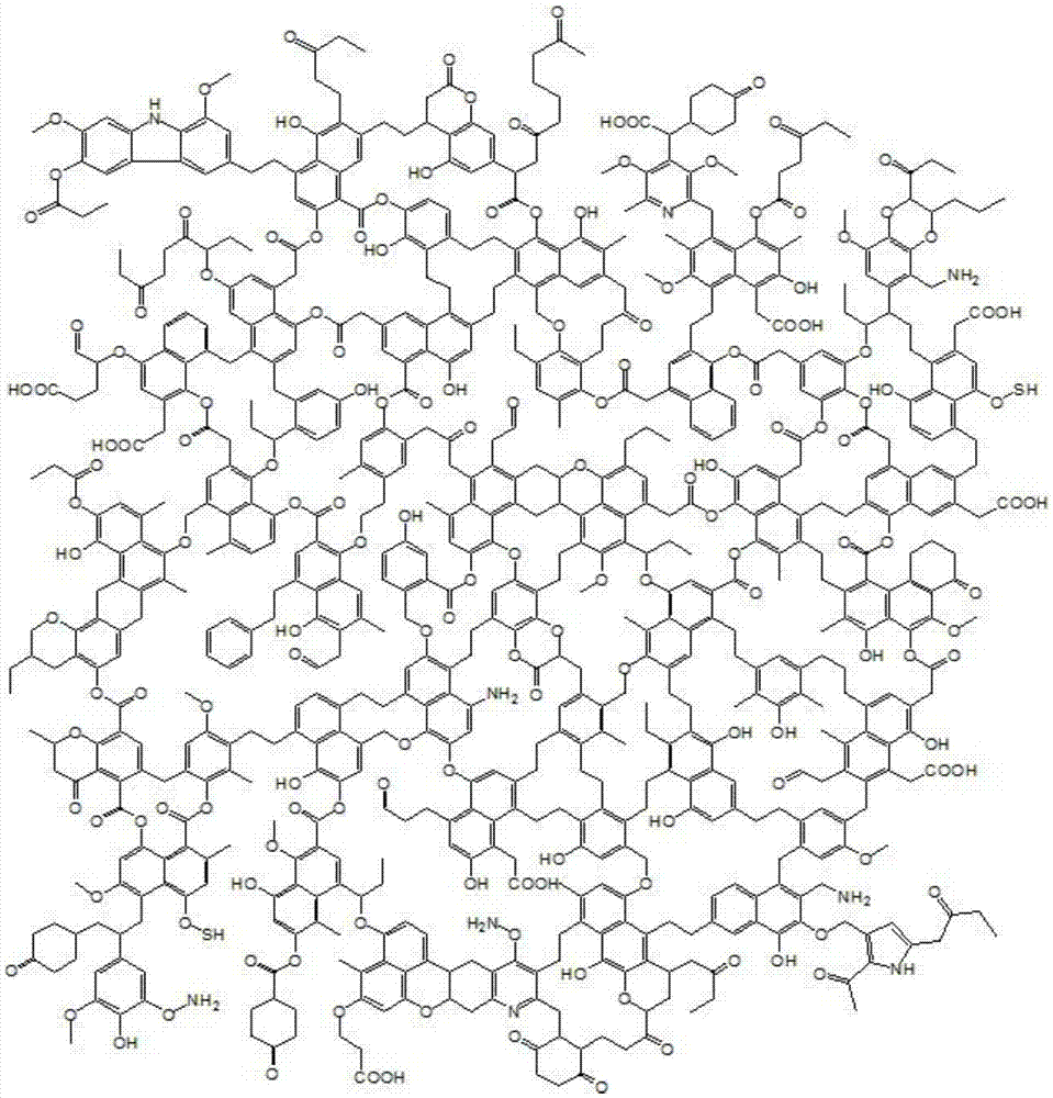 Method for constructing organic macromolecular structure of brown coal