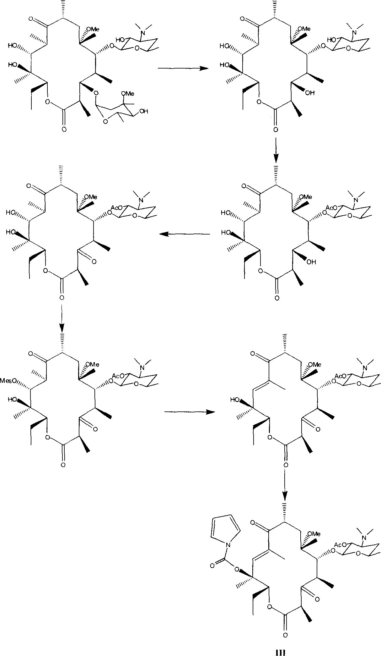 Semi-synthesis method for preparing antibiotic telithromycin