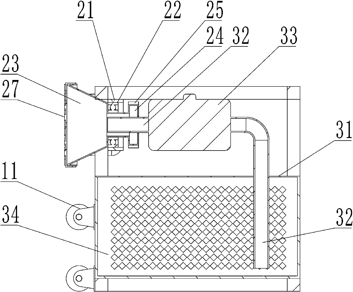 Grinding device used before building wall coating