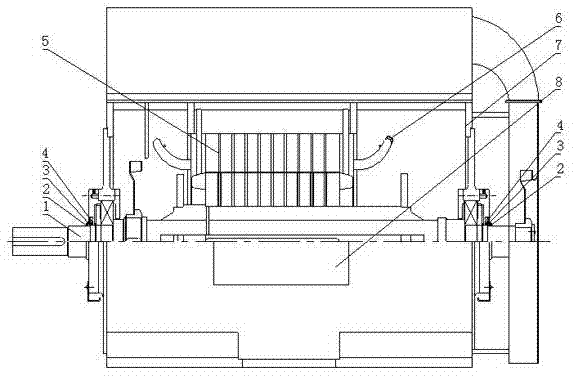 Assembling method of large box type high-voltage asynchronous motor