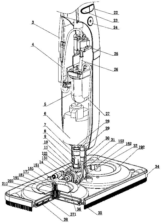 Motor-driven steam mop