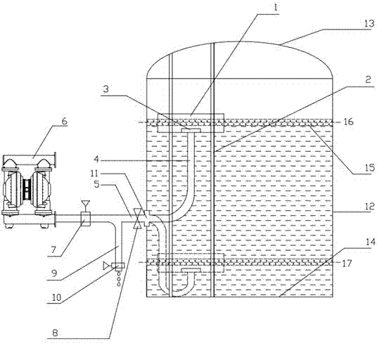 Floating disc type oil sucking device for oil-containing sewage tank