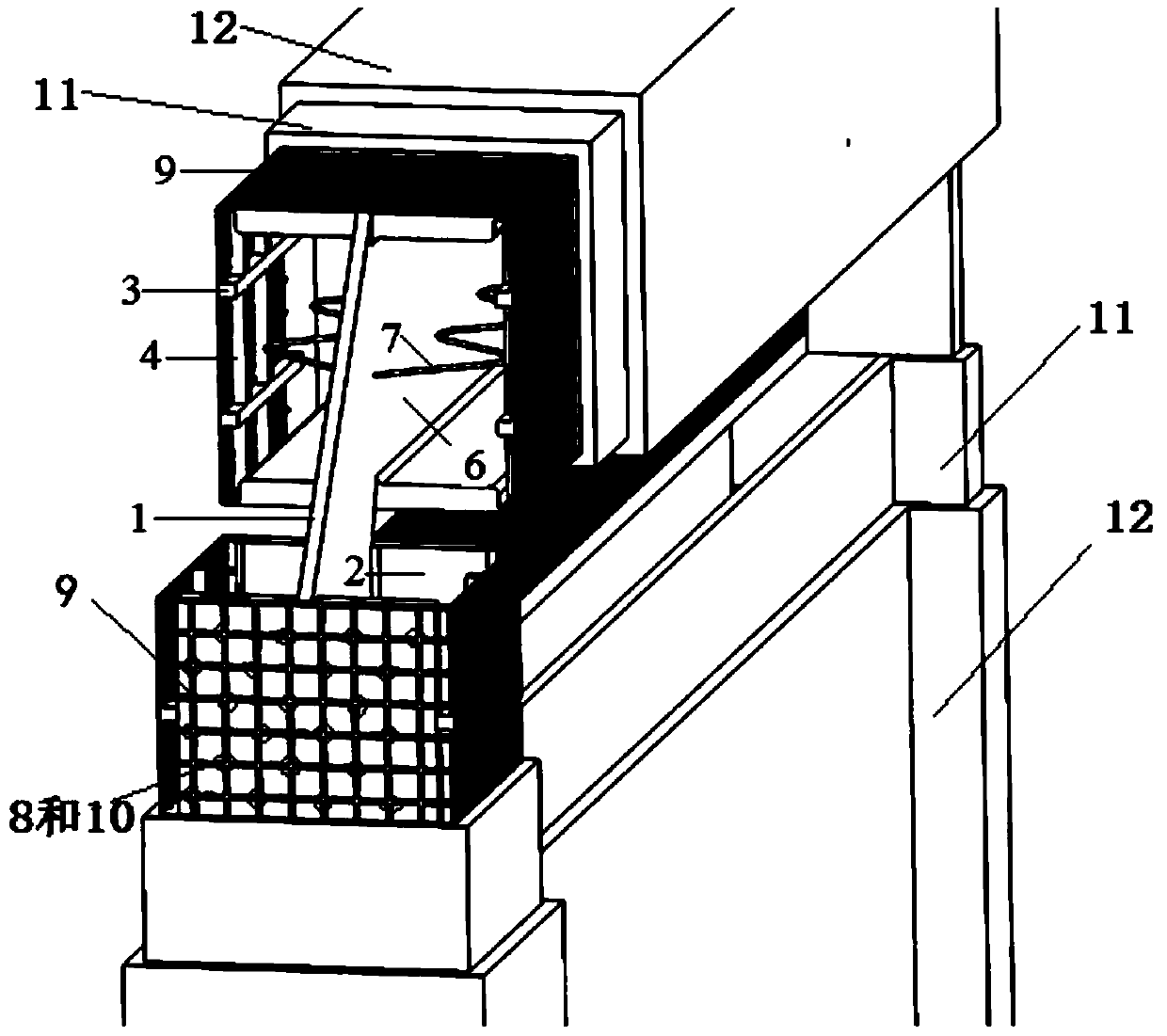 Construction technology of steel structure beam-column steel mesh wall for shock absorption, anti-seismic and noise reduction