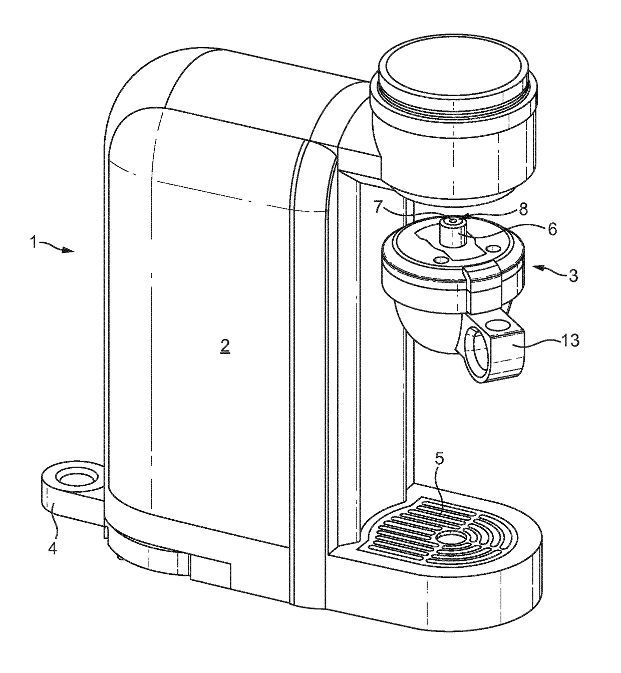 A brewing unit for a food preparation machine