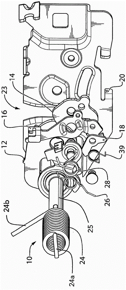 Latch with double pull for closure panel