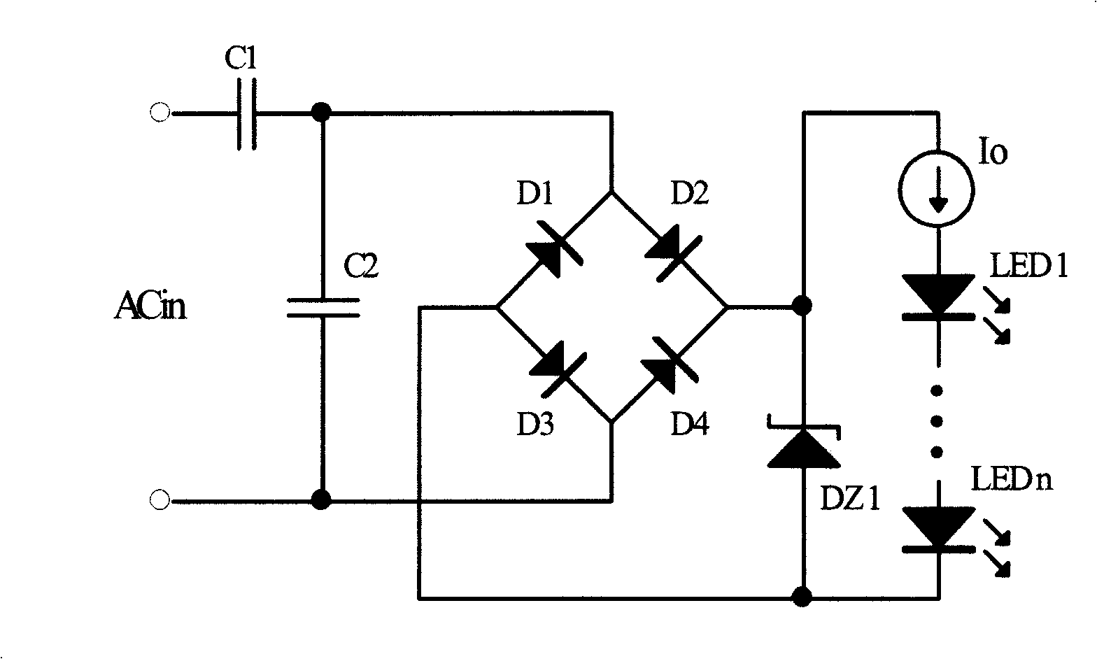 Power factor compensation type LED energy-saving lighting lamp