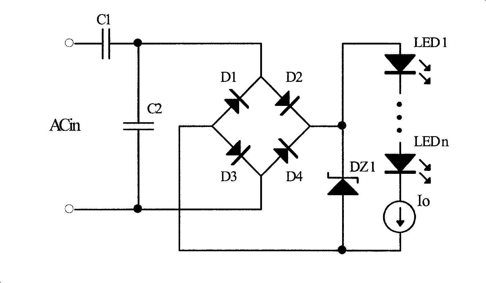 Power factor compensation type LED energy-saving lighting lamp