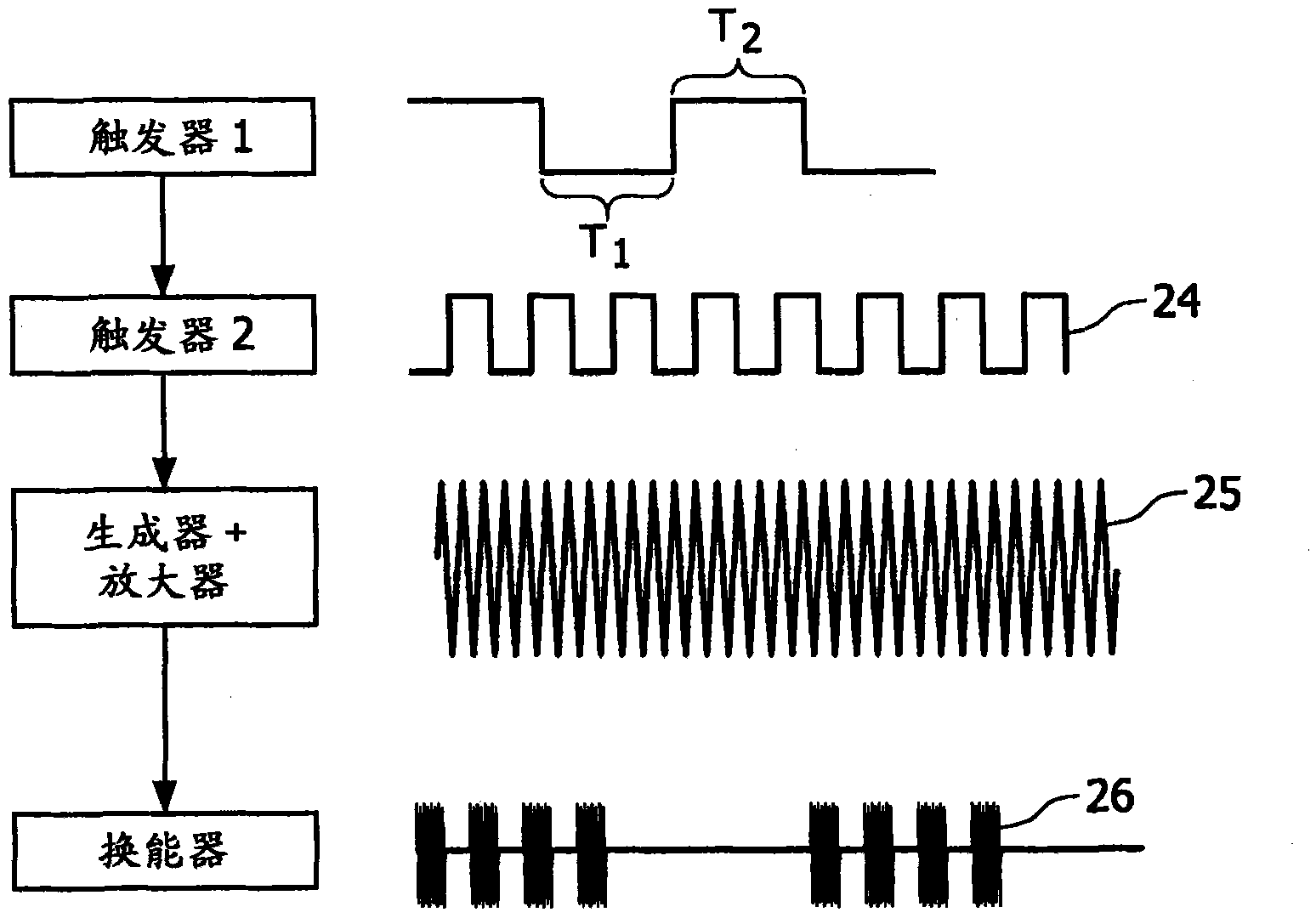 Apparatus for cleaning teeth using variable frequency ultrasound