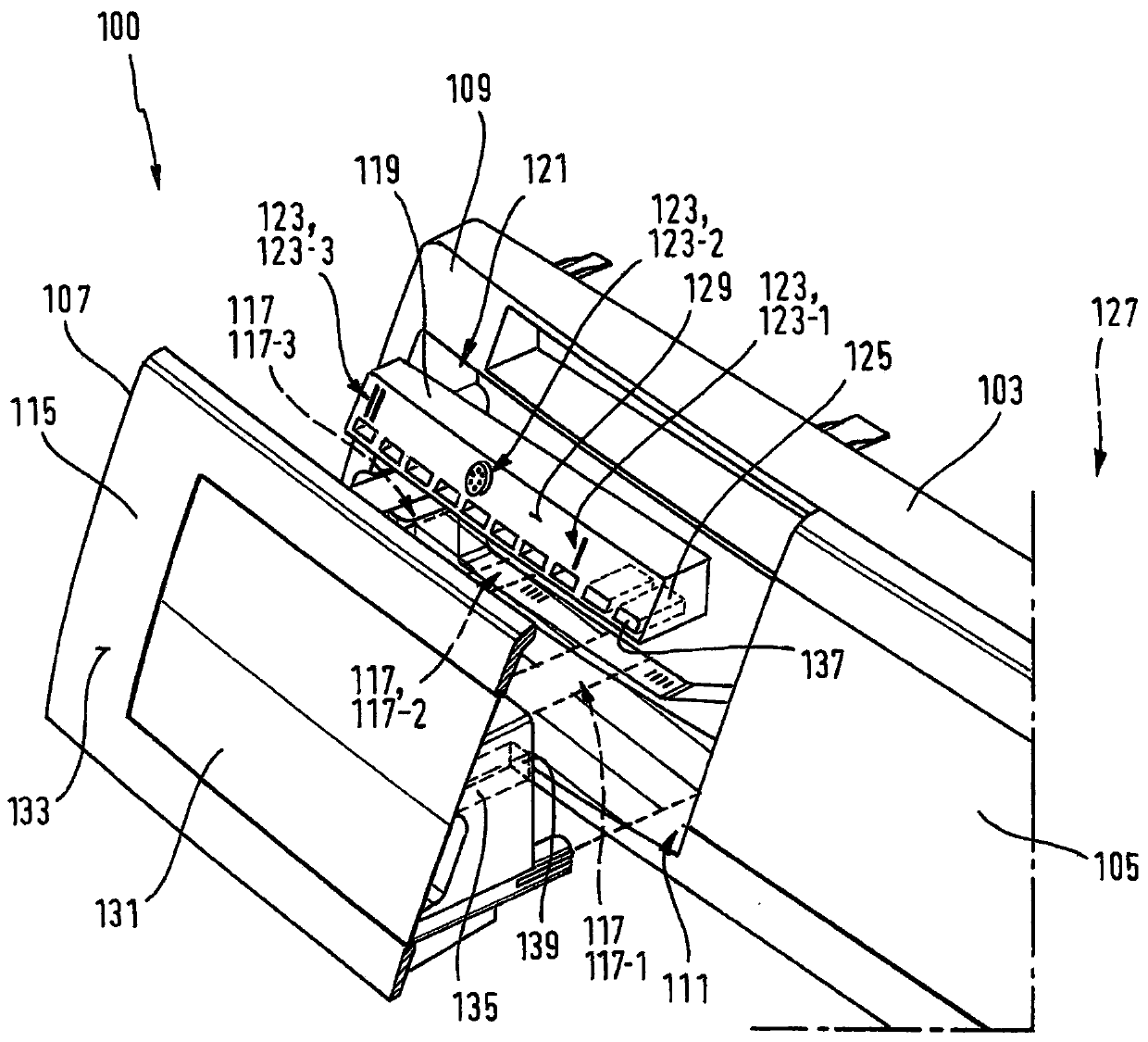 Laundry care device with a light emitting module