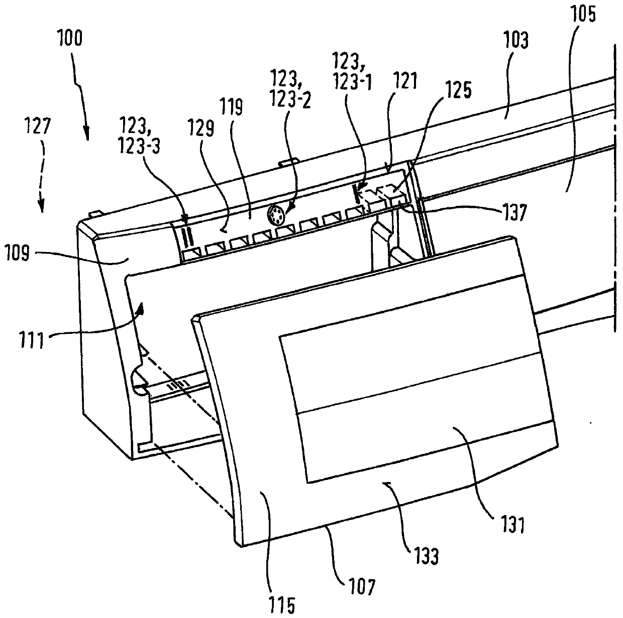 Laundry care device with a light emitting module