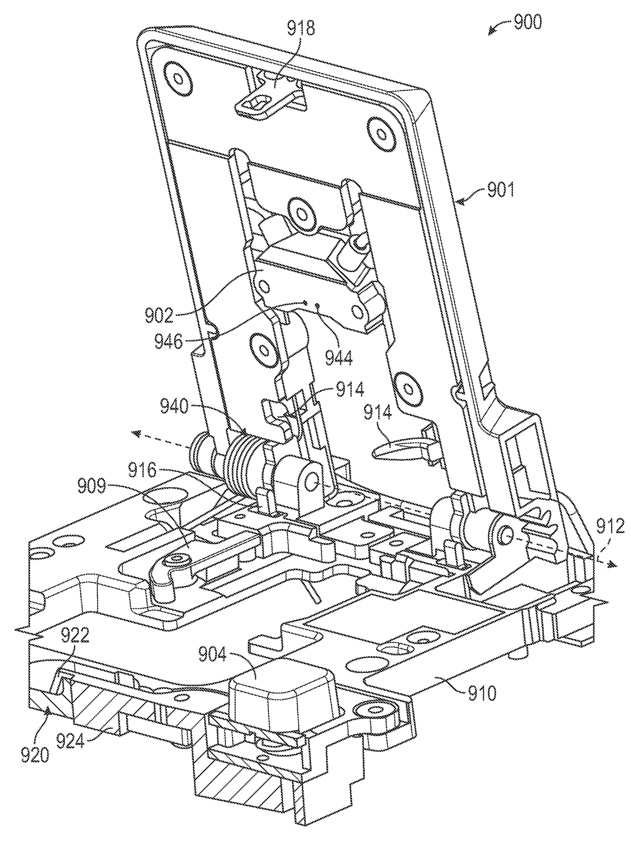 Detection apparatus having a microfluorometer, a fluidic system, and a flow cell latch clamp module