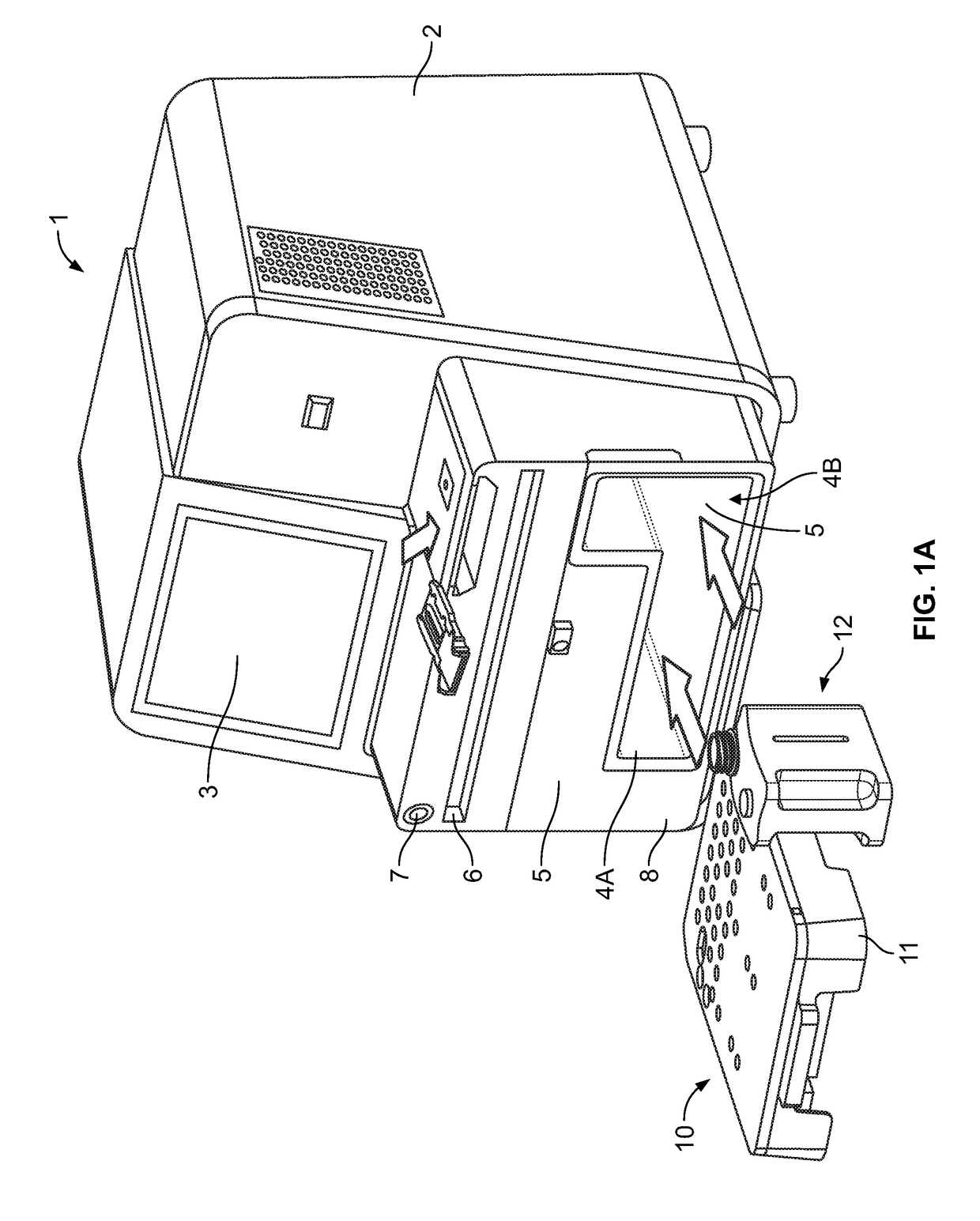 Detection apparatus having a microfluorometer, a fluidic system, and a flow cell latch clamp module