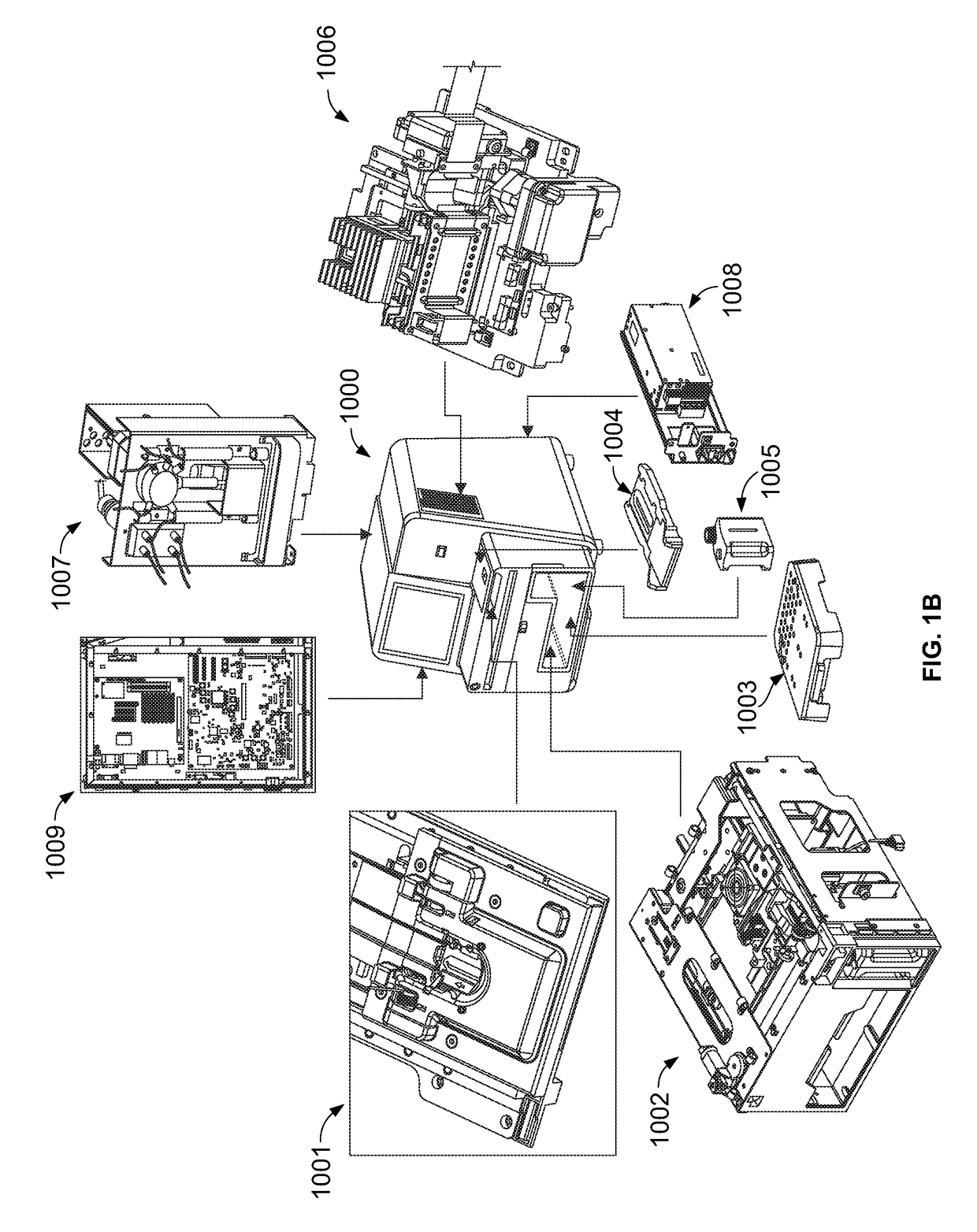 Detection apparatus having a microfluorometer, a fluidic system, and a flow cell latch clamp module