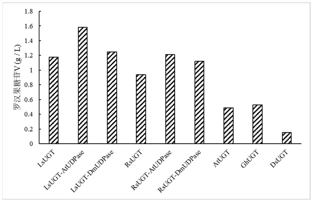 Construction and application of engineering strain for biosynthesizing momordica grosvenori glucoside V by taking mogrol as substrate