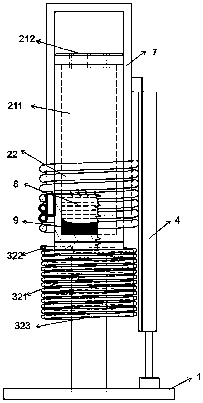 Production device and method of large oxygen-free copper ingot applied to target material