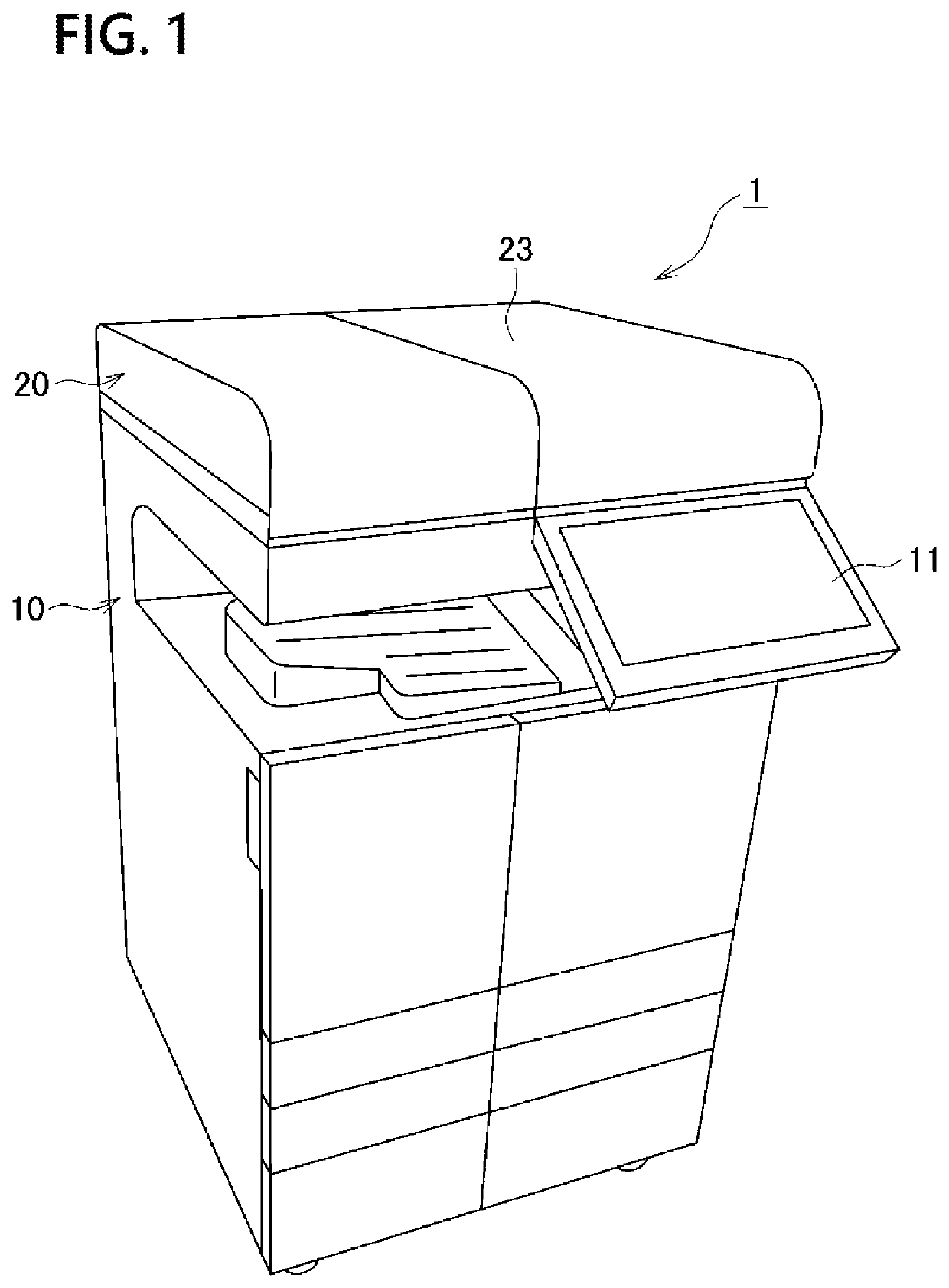 Hinge device and office equipment using the same