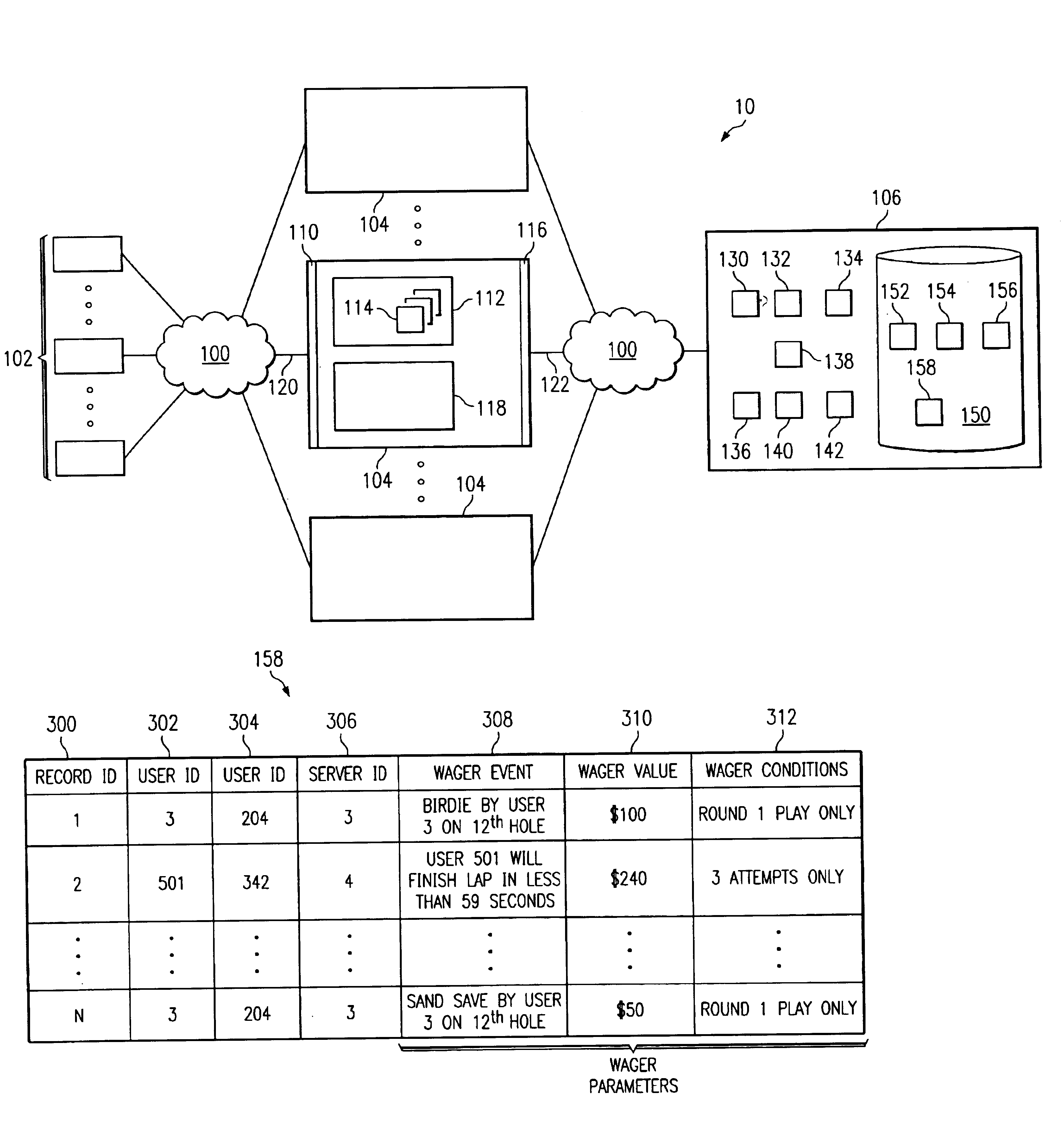 System and method for determining the outcome of a wager for a gaming application