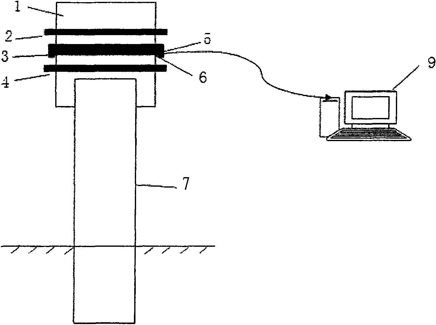 Device and method for monitoring penetration of marine petroleum pipe and pile hammering-in method