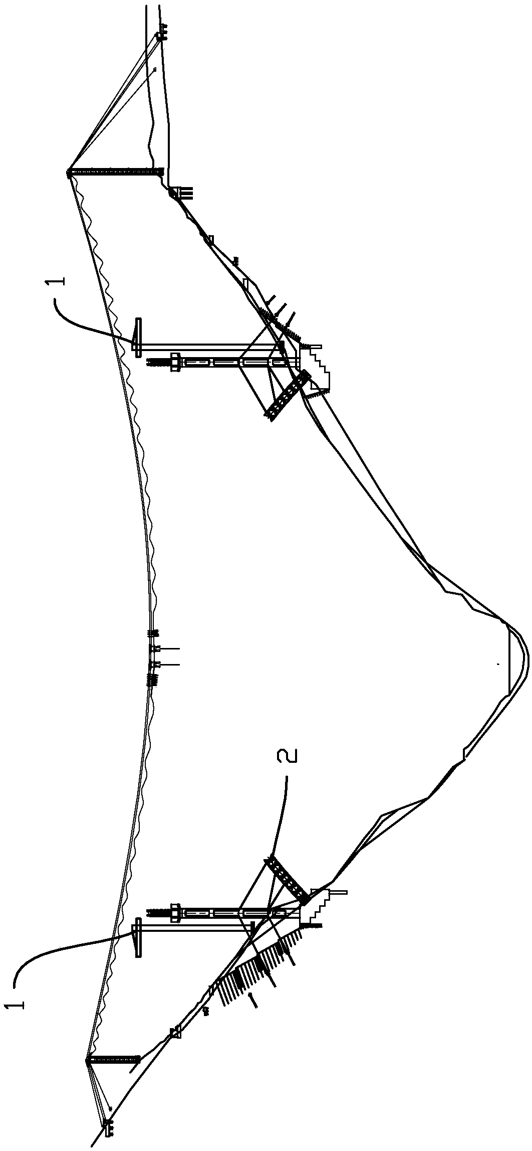 Construction method of extra-long-span stiff skeleton