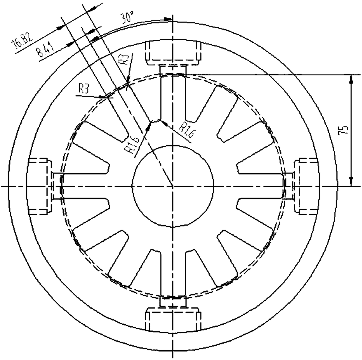 Machining method for valve disc of regulating valve