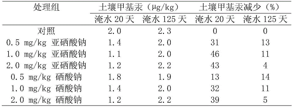 Method for decreasing methyl mercury content in rice