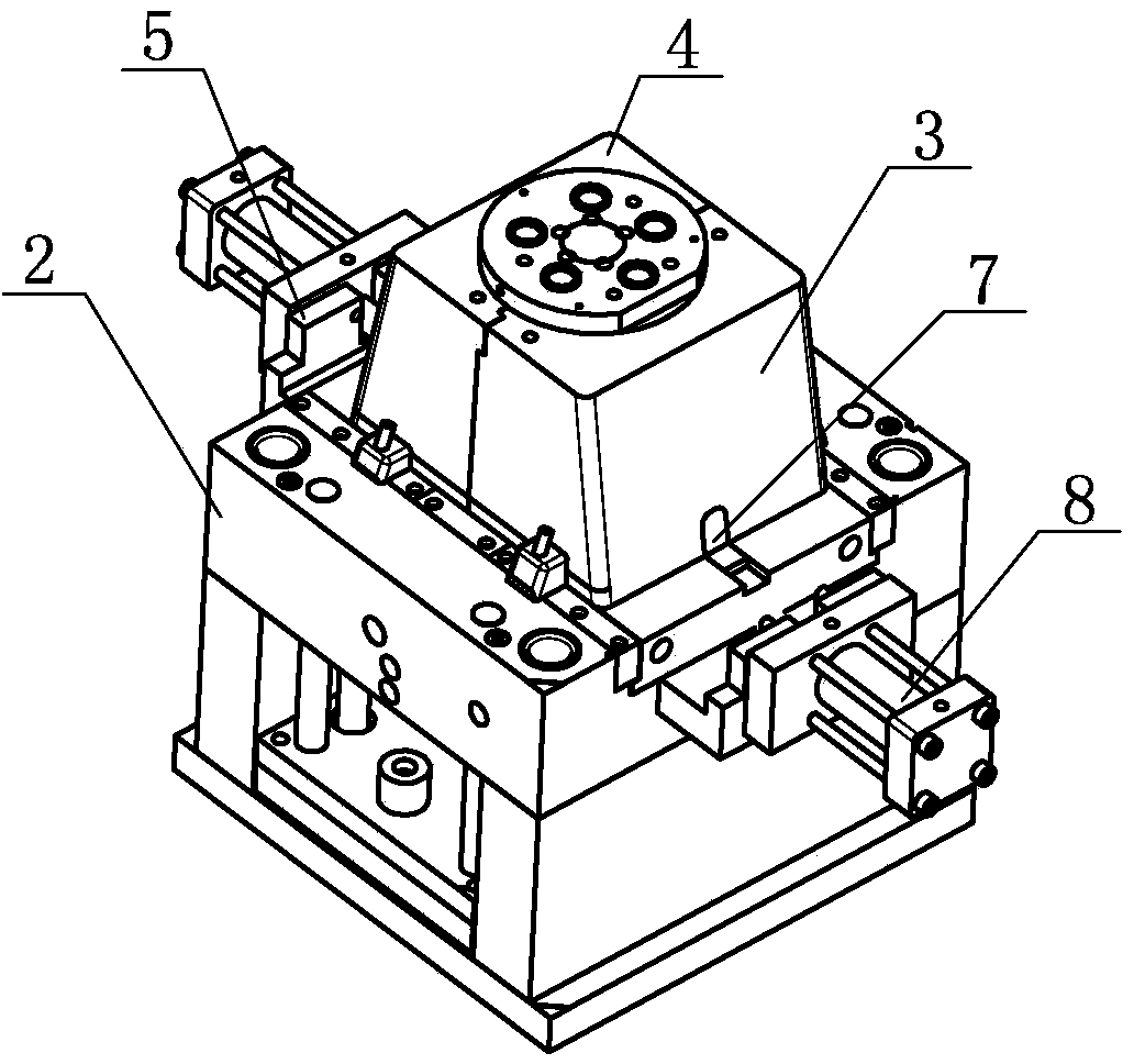 Core-drawing structure of dust collector outer barrel casting die