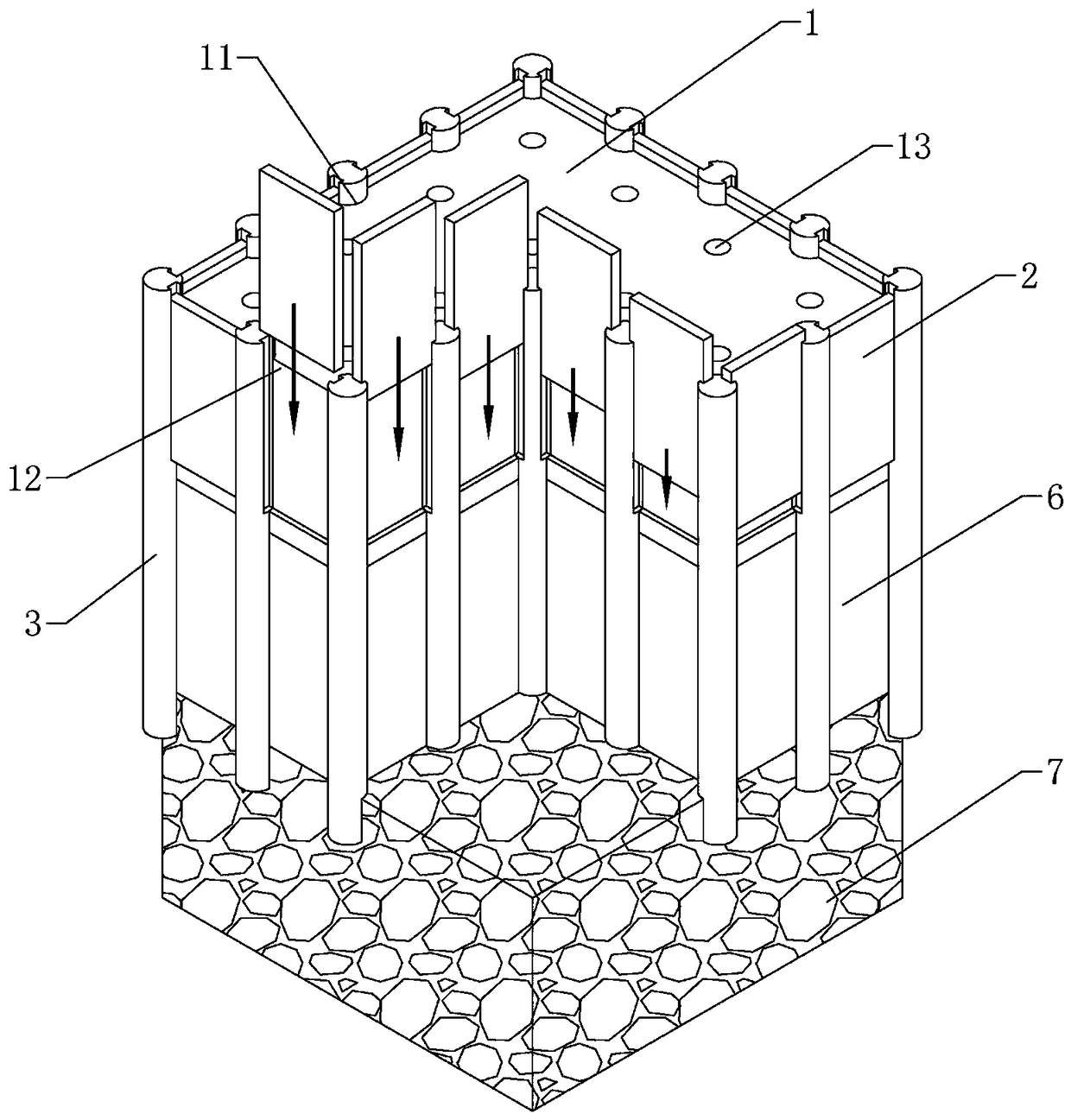 Construction method of superimposed prefabricated foundation pit structure with reverse frame