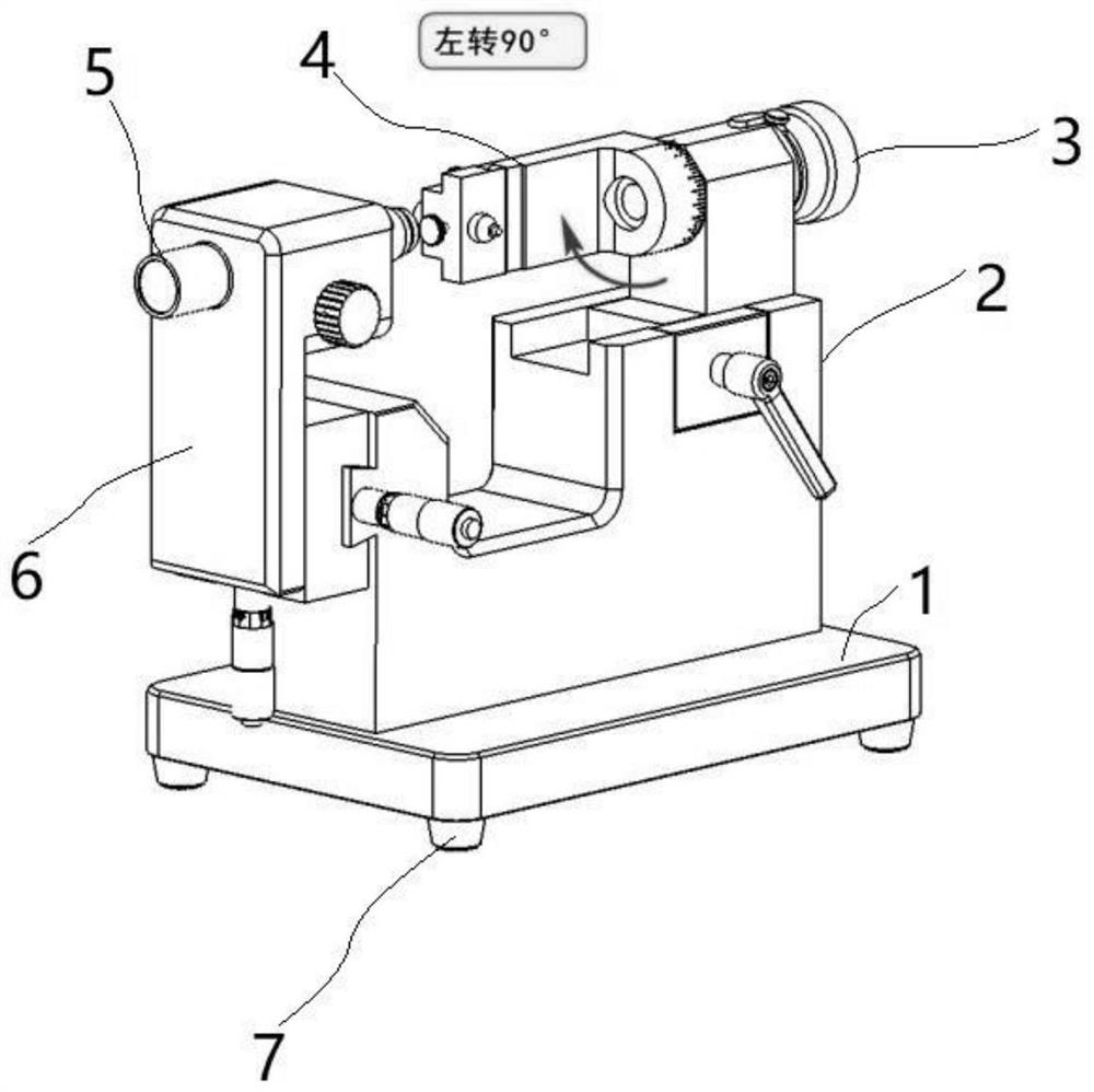 Arc grinding wheel dresser nib rotation radius measuring instrument and measuring method thereof