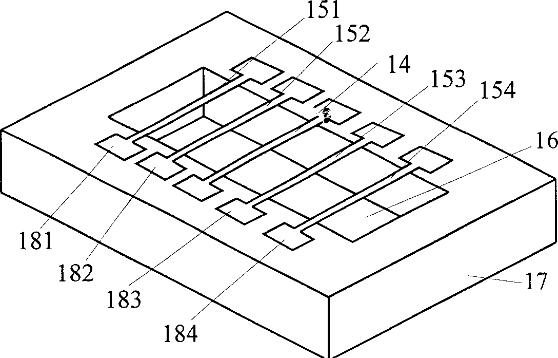 Miniature silicon dridge type heat convection acceleration sensor