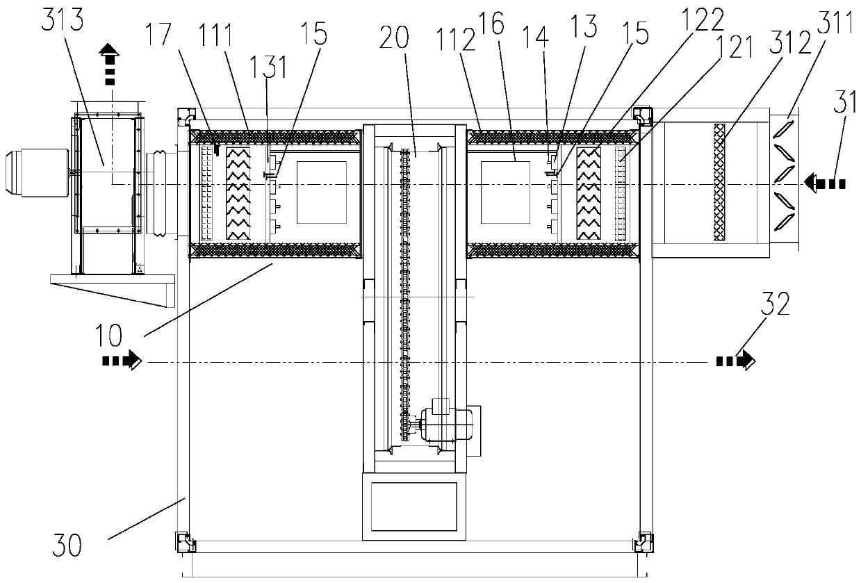 Microwave heating and dehumidifying device and rotary dehumidifier