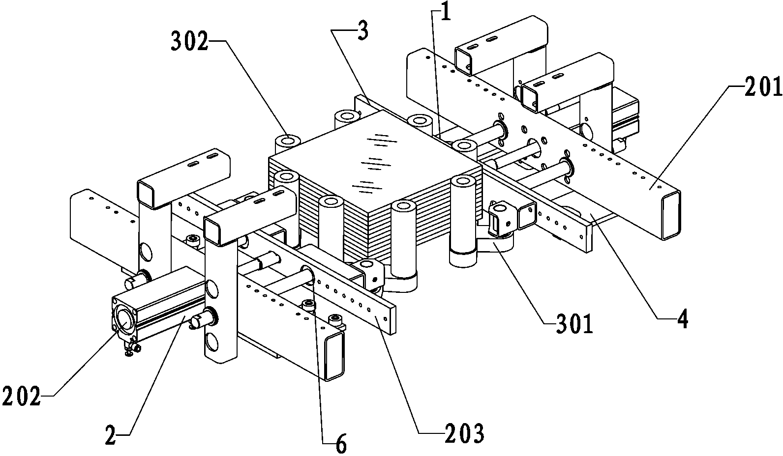 Straightening mechanism of ceramic tile stack