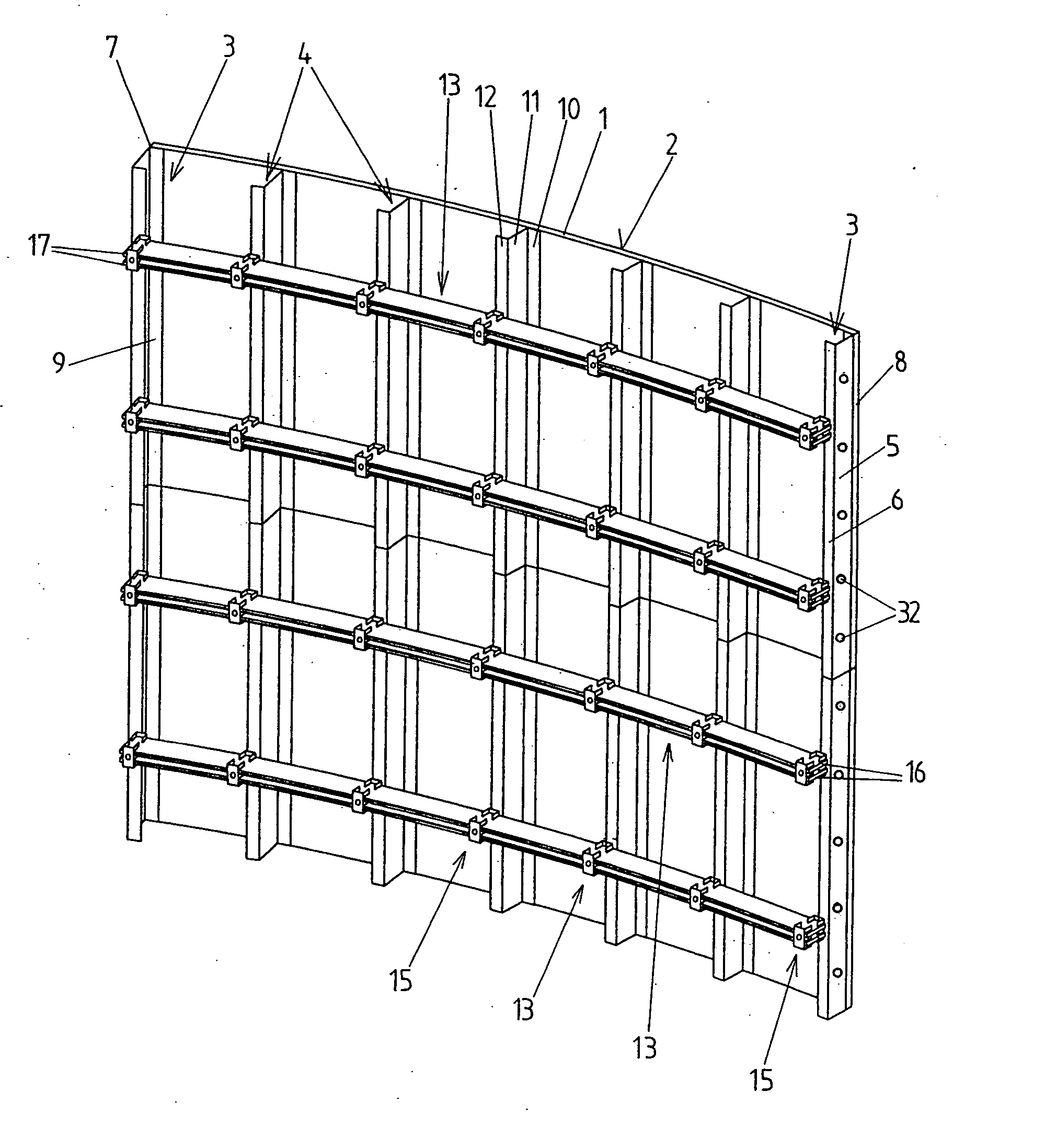 Formwork element of a round formwork