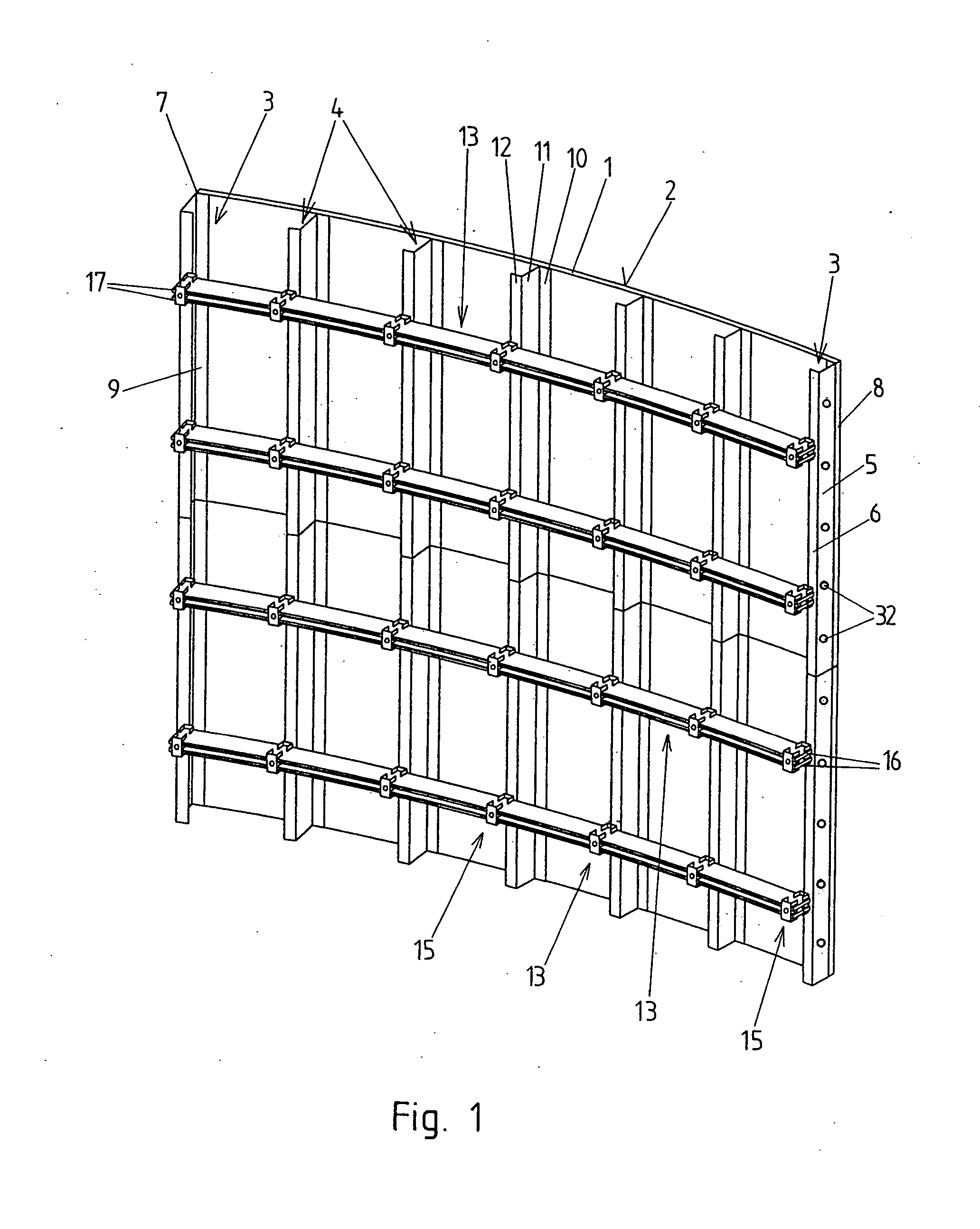 Formwork element of a round formwork