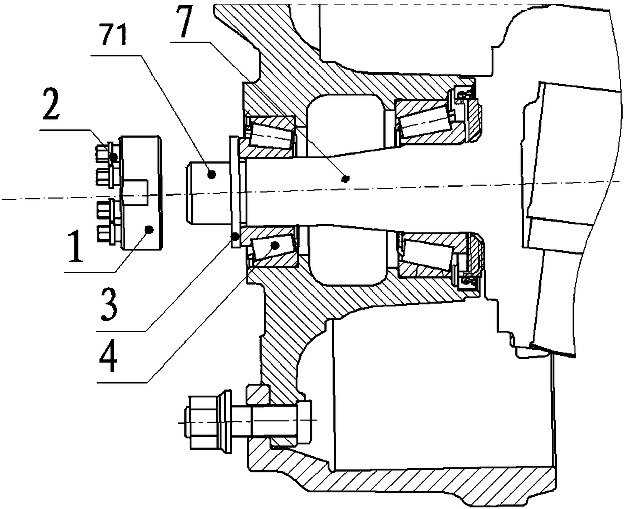 Locking mechanism for hub bearing and use method thereof