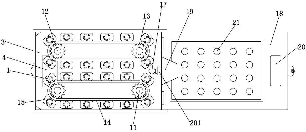 Test tube ejecting device for blood transfusion department