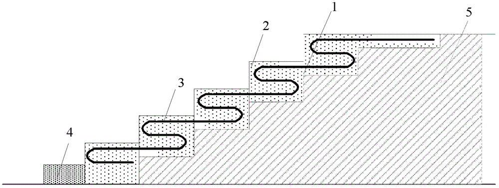 Concentric-circle-shaped reinforced rib geotechnological supporting structure for soft soil cutting excavation slope and top-down method of concentric-circle-shaped reinforced rib geotechnological supporting structure