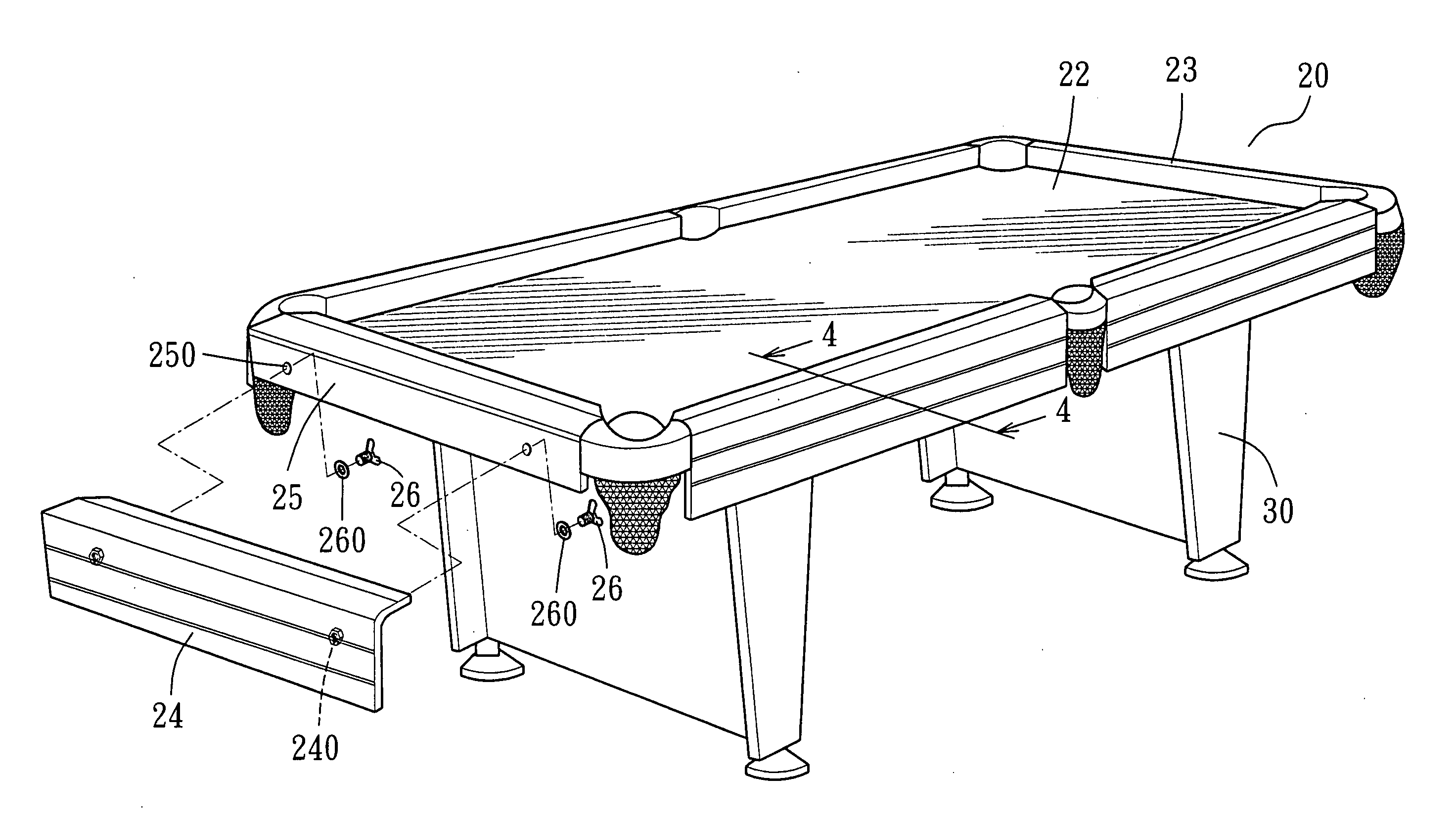 Billiard table sideboard