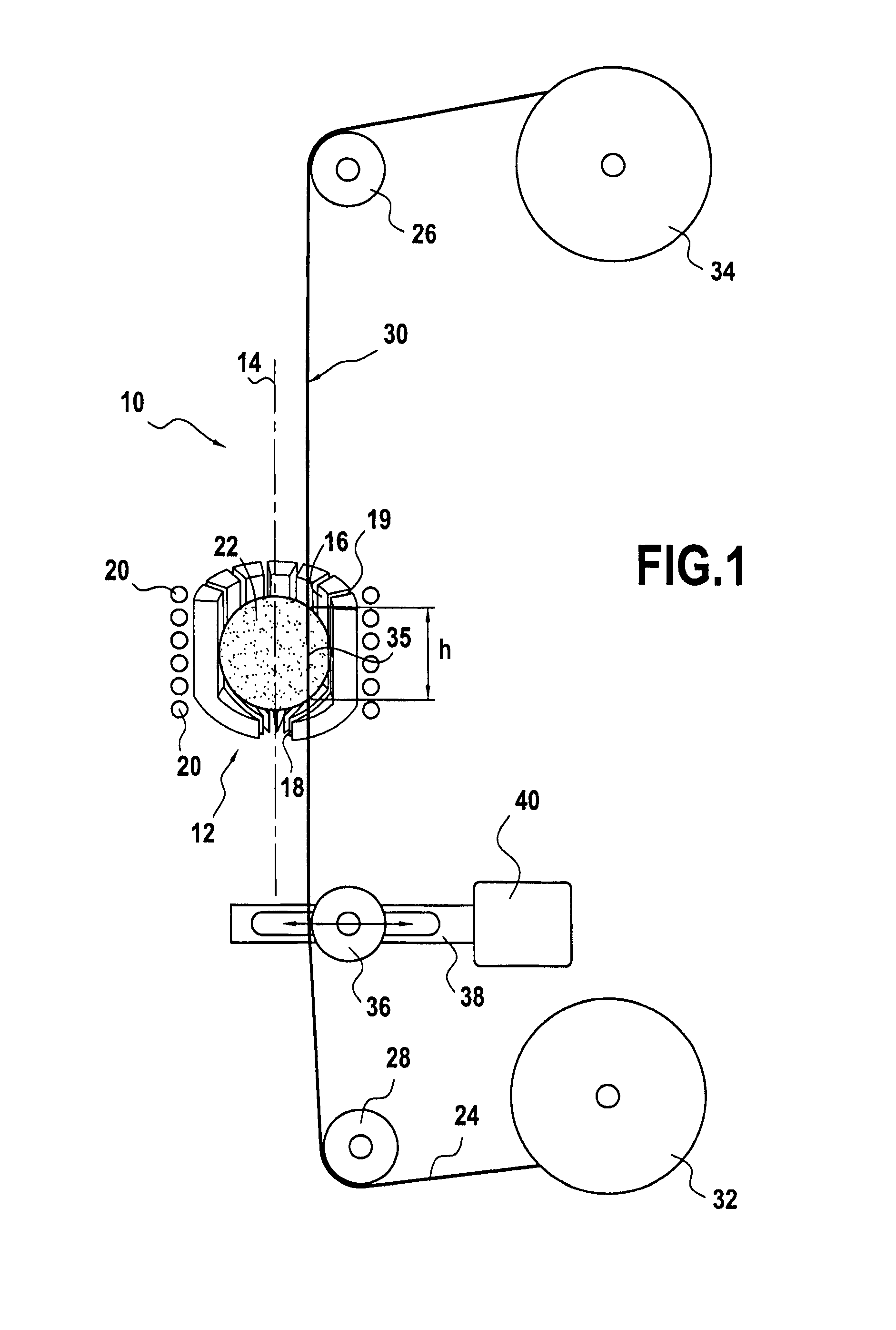 A method and a device for coating ceramic material fibers in metal by a liquid technique