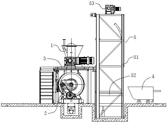 A lifting device for crushing and unloading sick and dead livestock and poultry