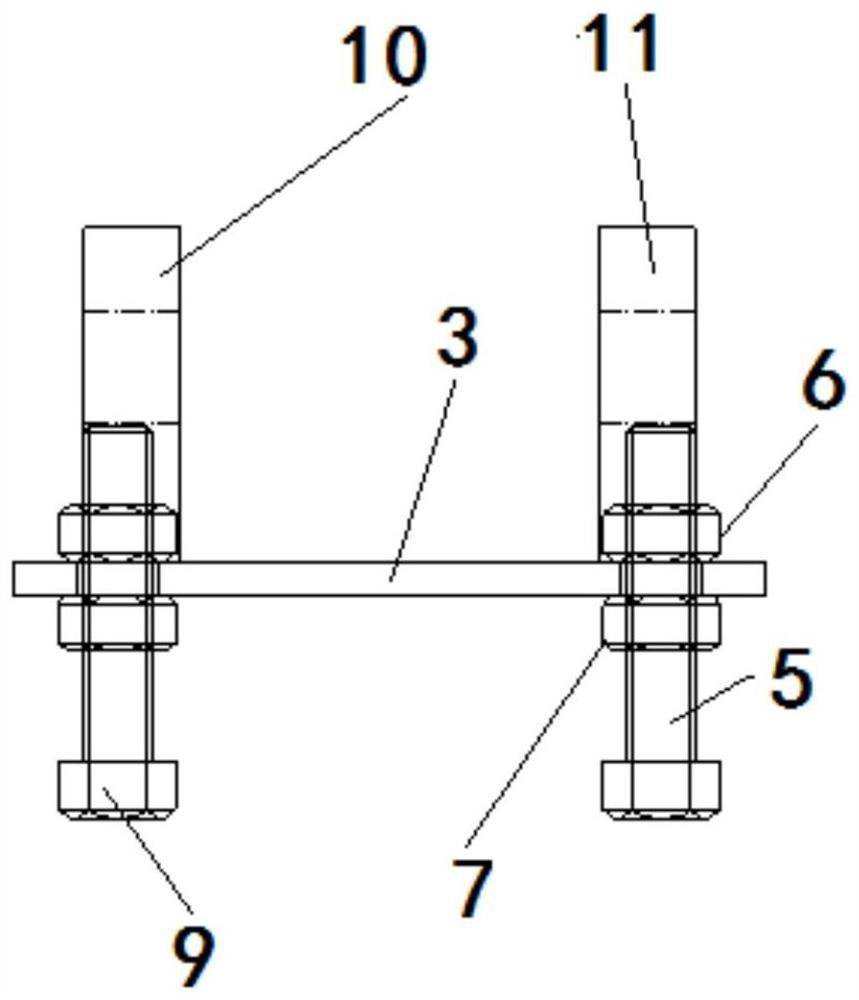 Positioning welding tool and positioning welding method for long-distance hinge bases