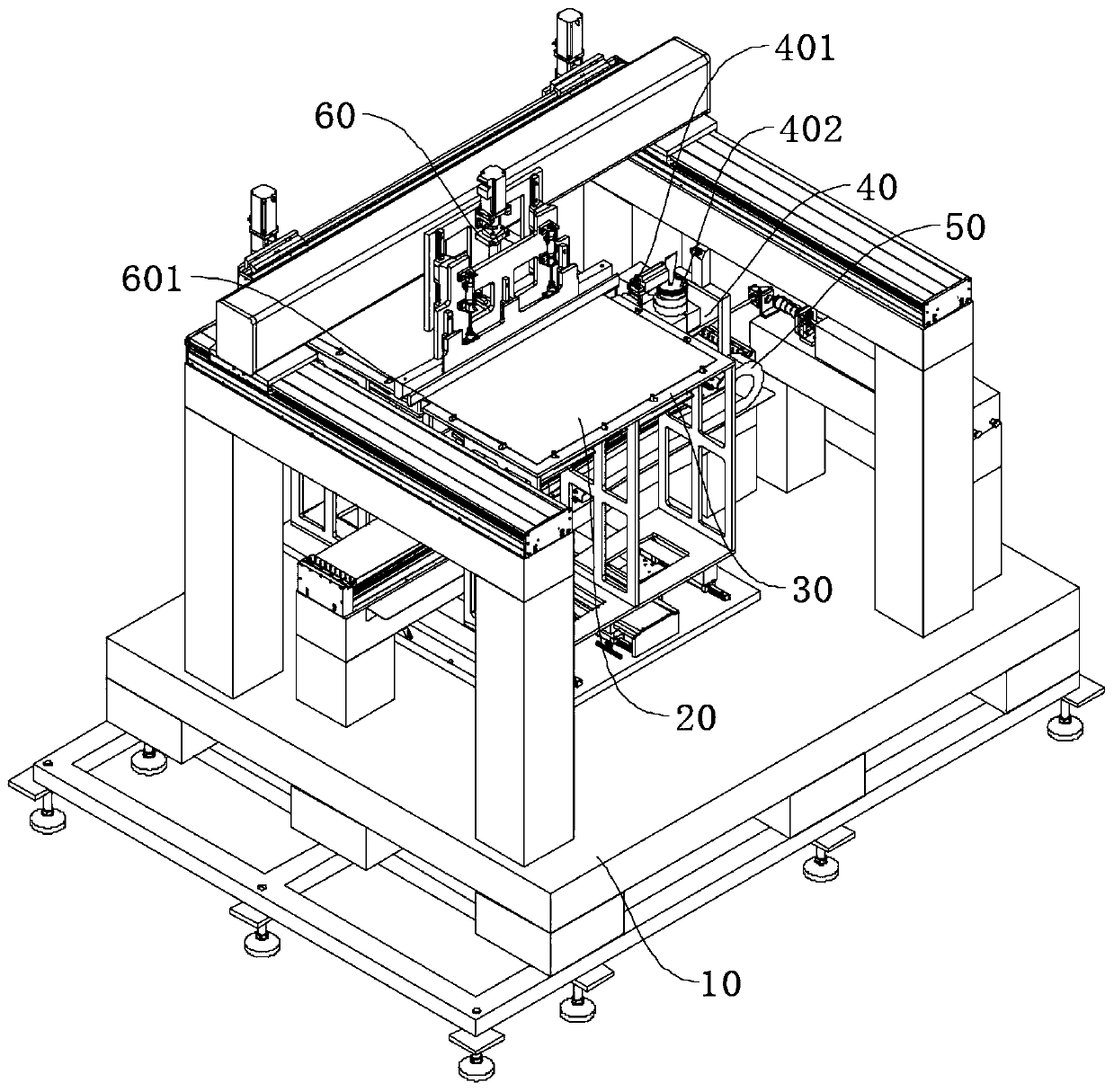 Laser cutting device for noninvasive OLED glass substrate