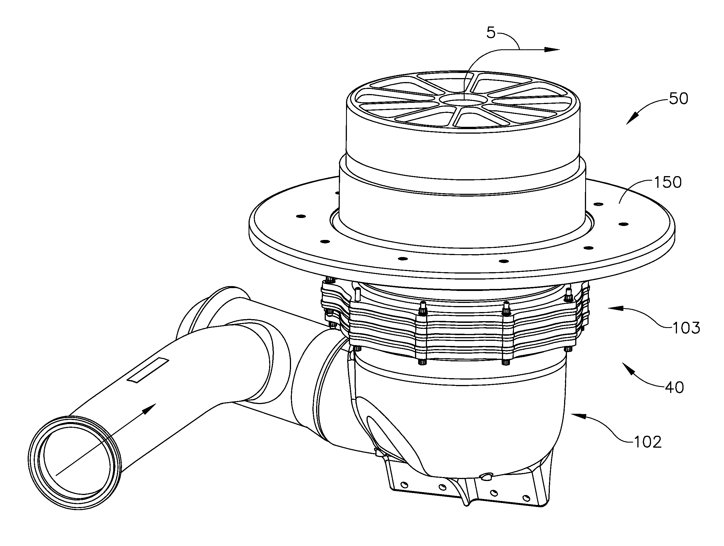 High pressure drop muffling system