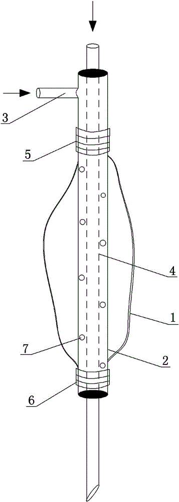 A mold bag grouting device