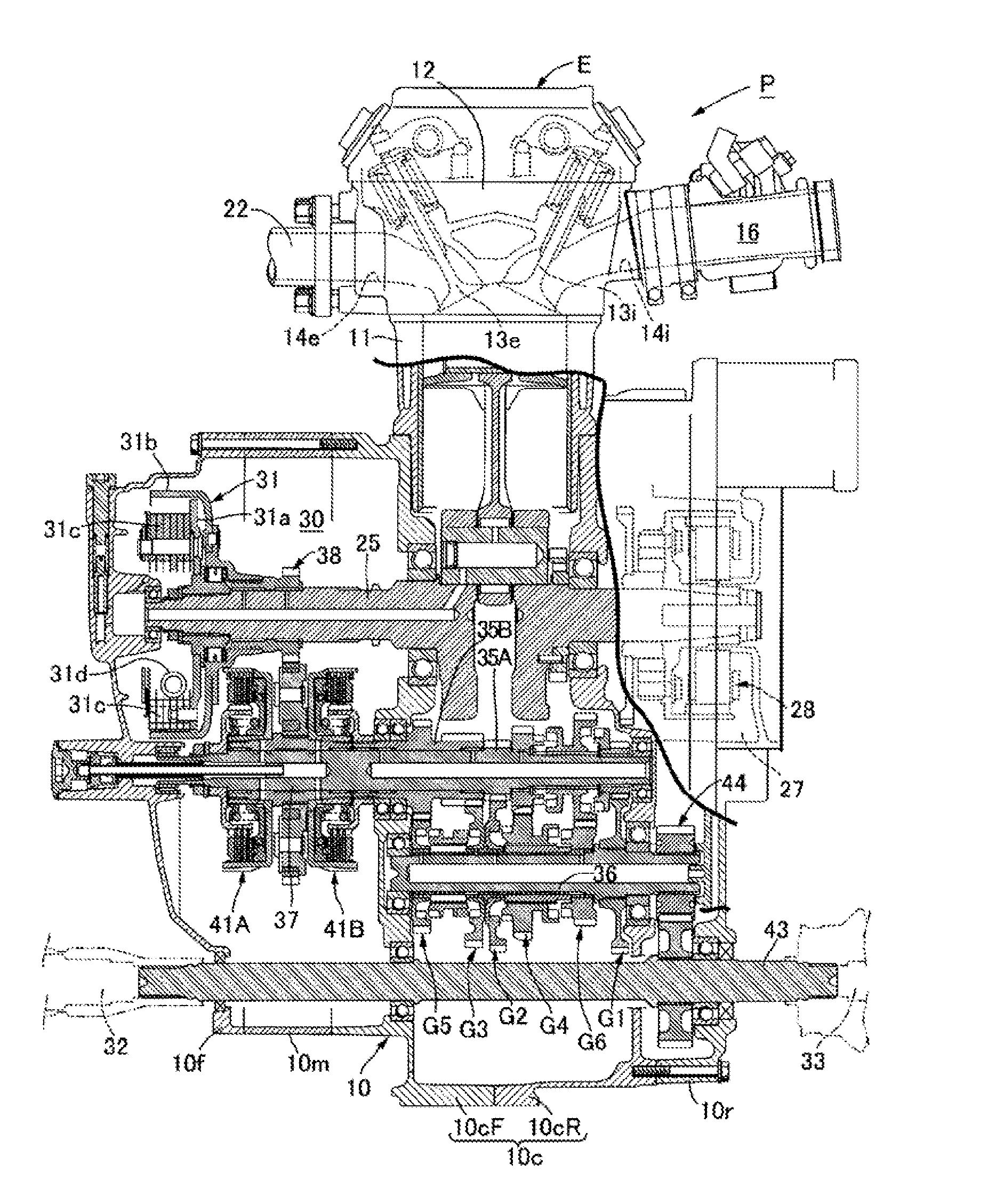 Lubricating device for power unit