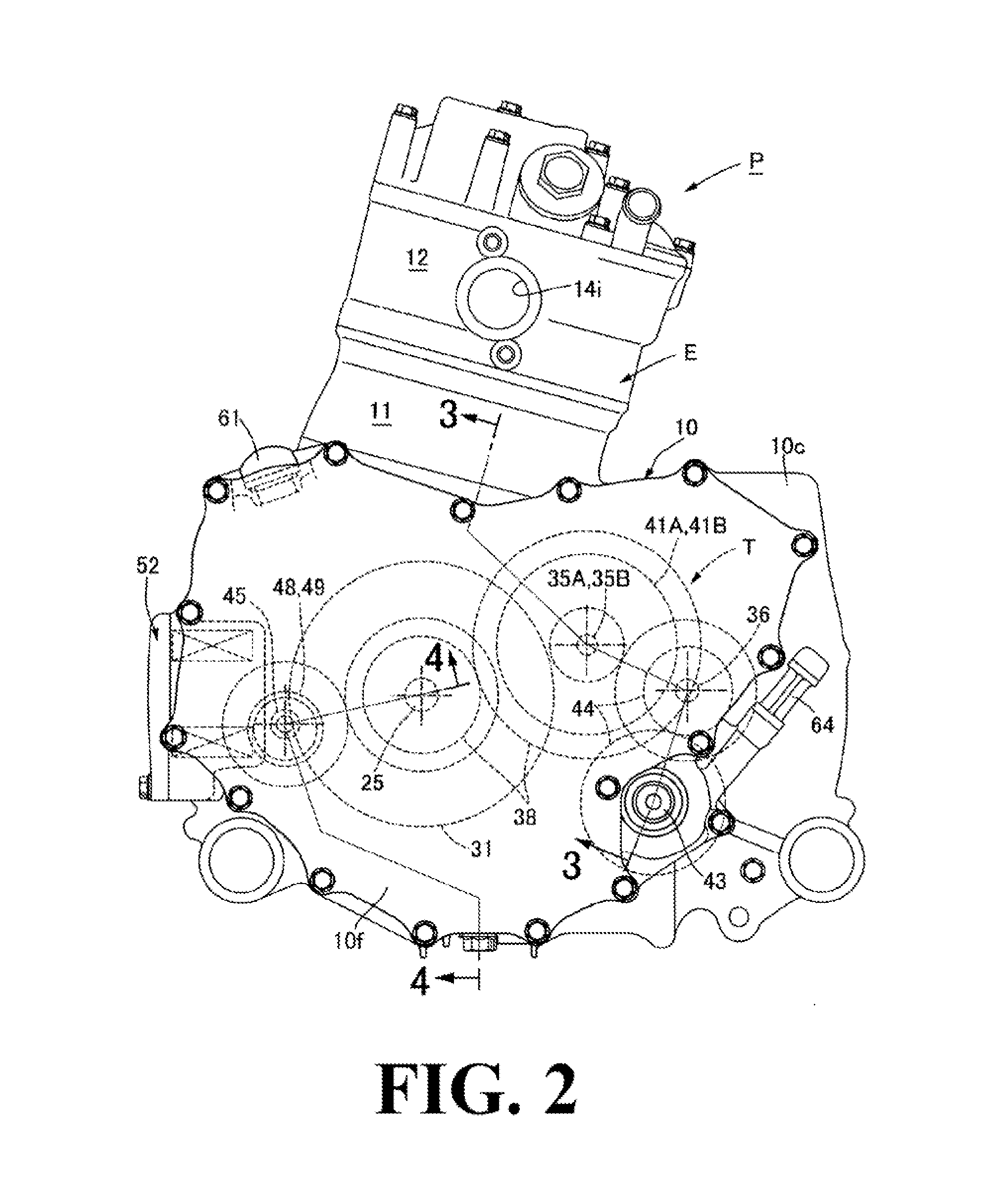 Lubricating device for power unit