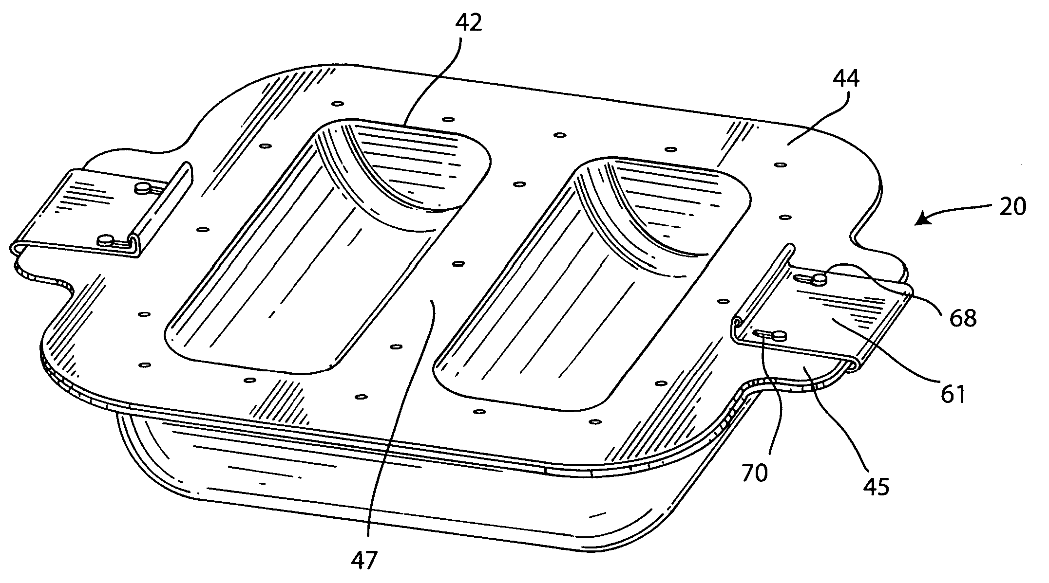 Rectangular cake pan assembly